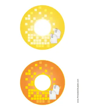 Printable Yellow Orange Paperclip Backups CD-DVD Labels