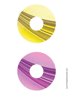 Printable Yellow Purple Strong Software CD-DVD Labels