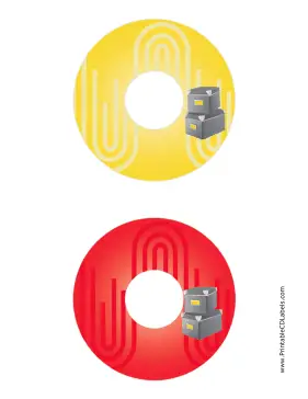 Printable Yellow Red Filing Boxes Backups CD-DVD Labels