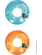 Printable Blue Orange Lenses Photography CD-DVD Labels