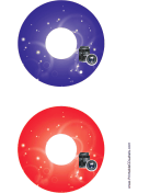 Printable Blue Red Lenses Photography CD-DVD Labels