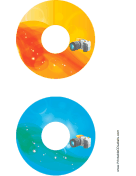 Printable Orange Blue SLR Photography CD-DVD Labels