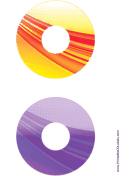 Printable Orange Purple Strong Software CD-DVD Labels